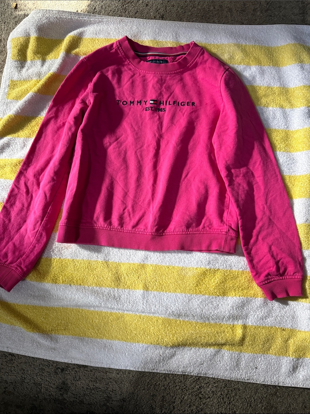 Tommy Hilfiger Hot Pink Logo Crew Sweatshirt